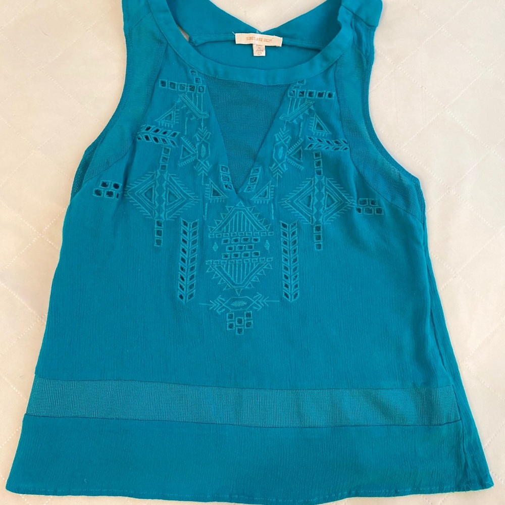 Teal dressy tank top